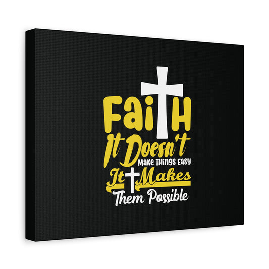 Scripture Canvas Faith Yellow Luke 1:37 Christian Wall Art Bible Verse Print Ready to Hang
