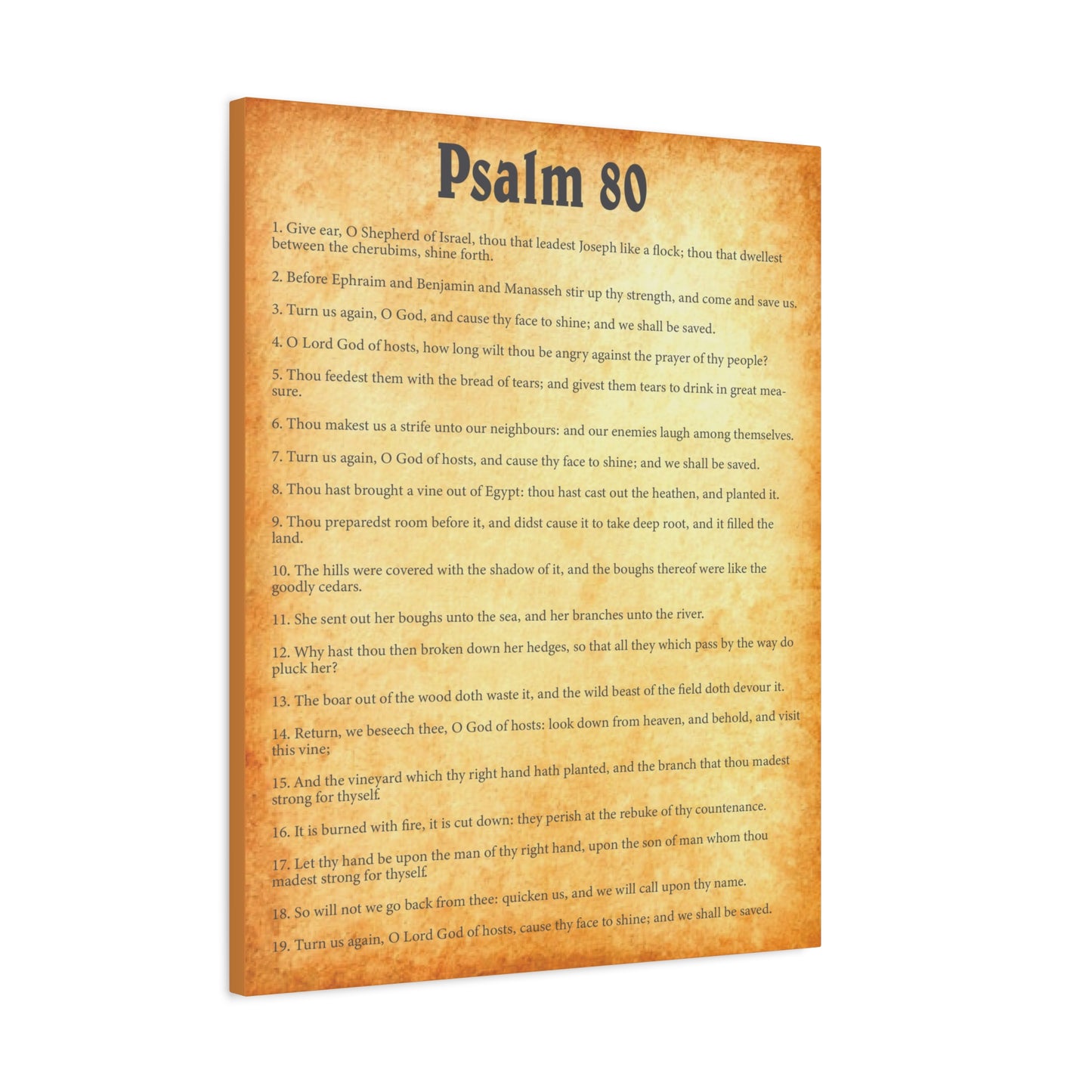 Scripture Walls Psalm 80 Gold Bible Chapter Canvas Christian Wall Art Ready to Hang