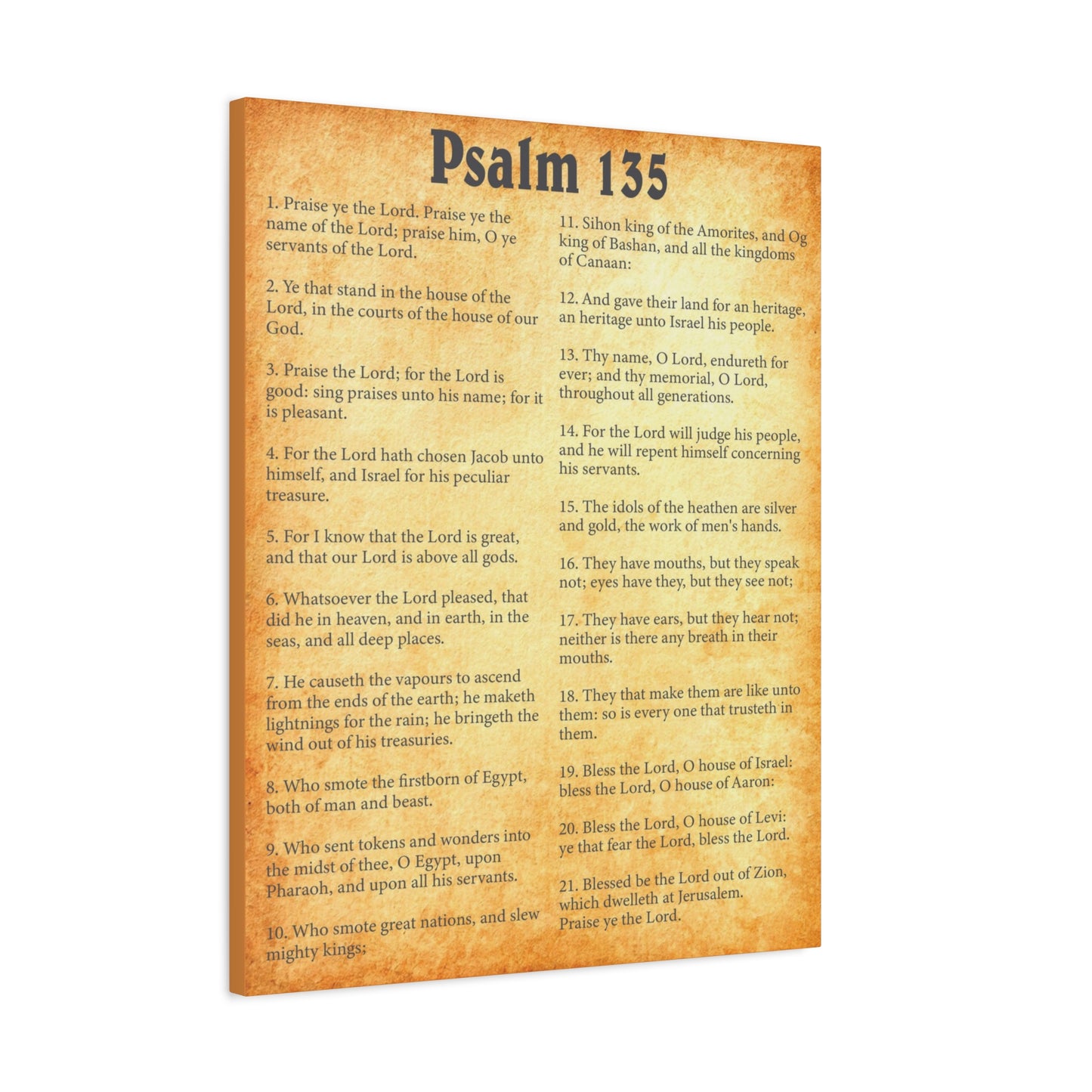 Scripture Walls Psalm 135 Gold Bible Chapter Canvas Christian Wall Art Ready to Hang
