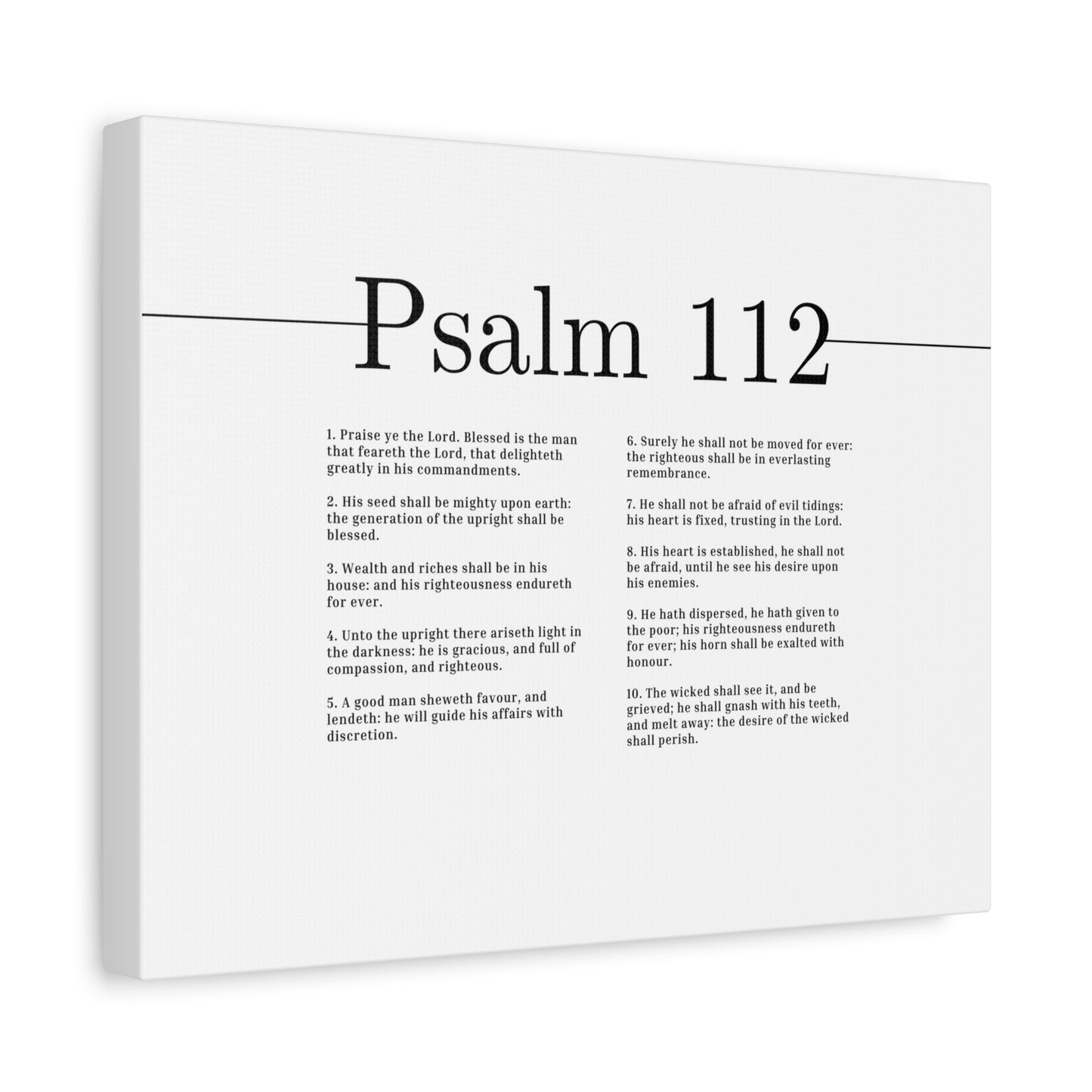 Scripture Canvas Everlasting Remembrance Psalm 112 Christian Wall Art Bible Verse Print Ready to Hang