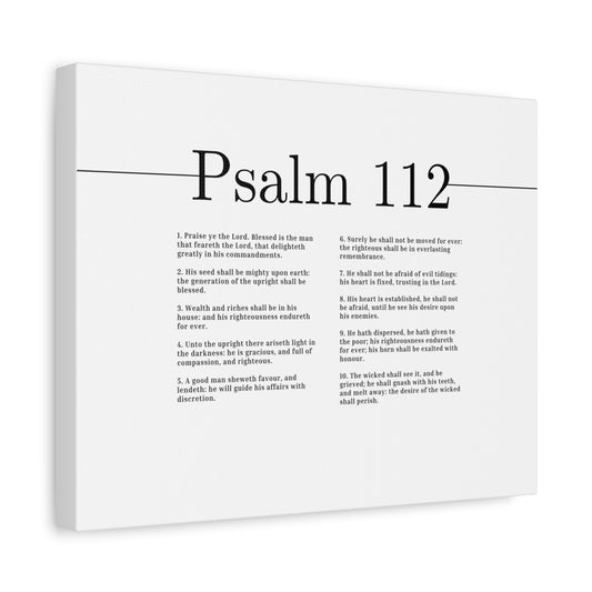 Scripture Canvas Everlasting Remembrance Psalm 112 Christian Wall Art Bible Verse Print Ready to Hang