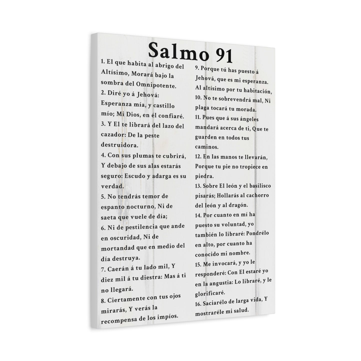 Scripture Walls Salmo 91 Psalm 91 Spanish White Bible Verse Canvas Christian Wall Art Ready to Hang Unframed