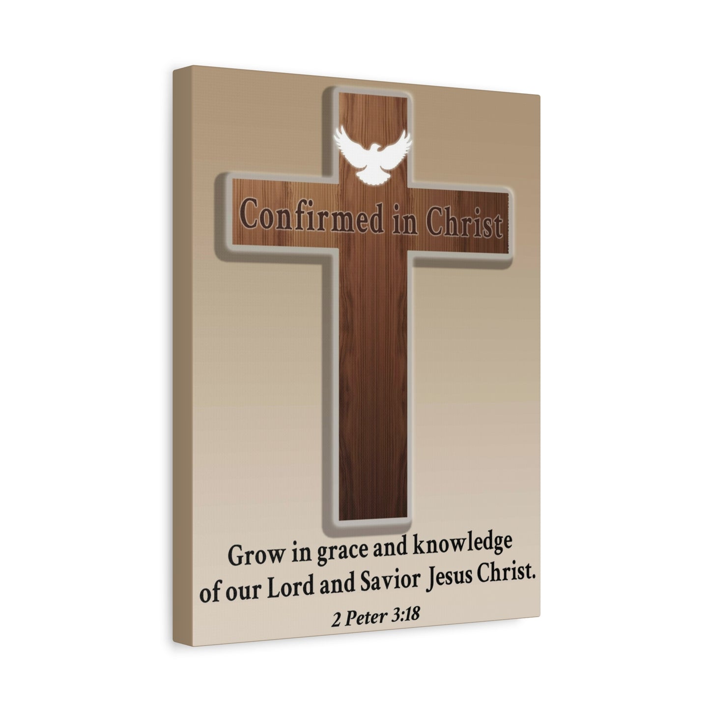 Scripture Walls 2 Peter 3:18 Confirmed in Christ Cross Bible Canvas Christian Wall Art Ready to Hang Unframed
