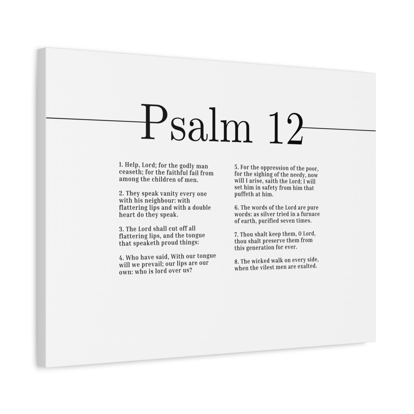 Scripture Canvas The Words Of The Lord Psalm 12 Christian Wall Art Bible Verse Print Ready to Hang