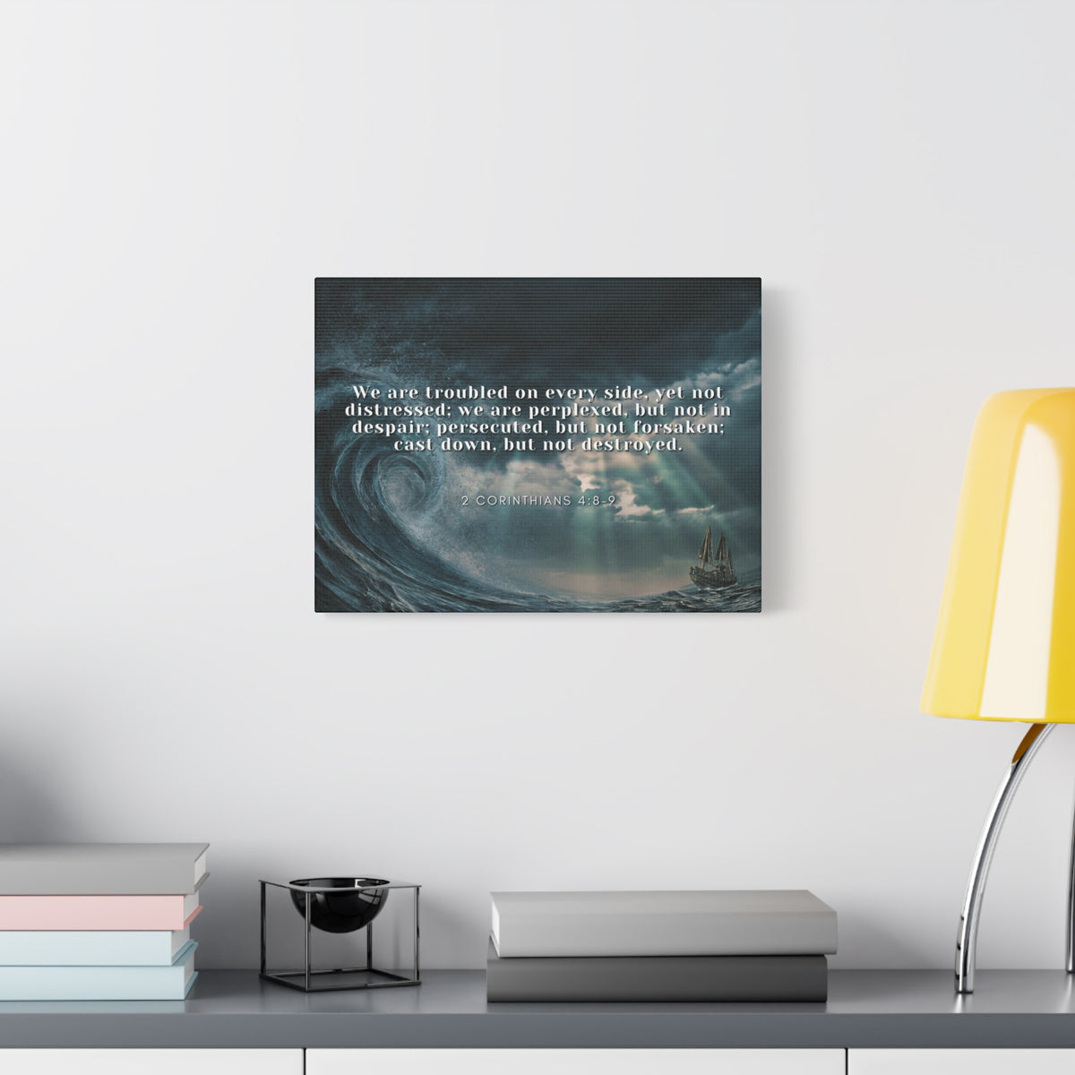 Scripture Canvas Adversity 2 Corinthians 4:8-9 Christian Wall Art Bible Verse Print Ready to Hang