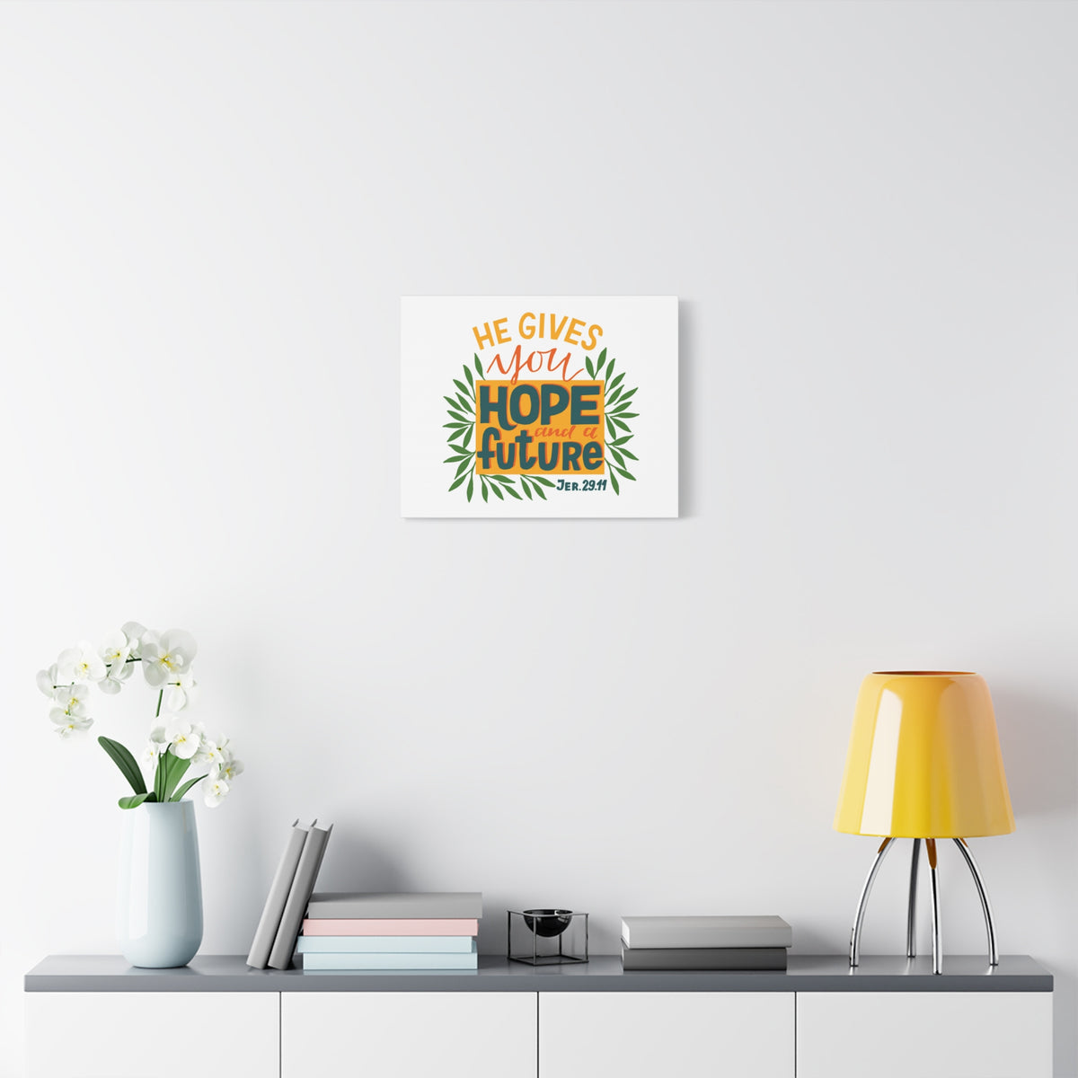 Scripture Canvas Hope And A Future Jer 29:11 Christian Wall Art Bible Verse Print Ready to Hang