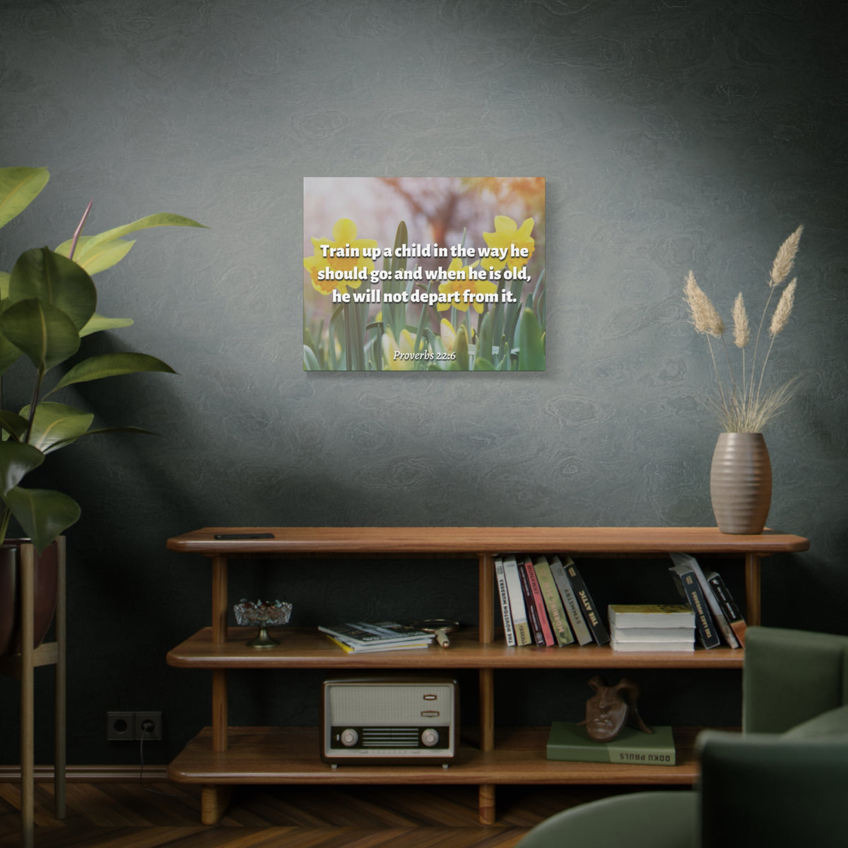 Scripture Canvas The Way He Should Go Proverbs 2:26 Christian Wall Art Bible Verse Print Ready to Hang