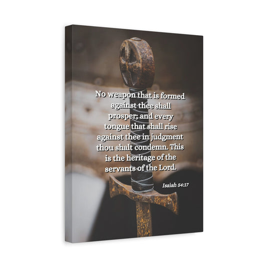 Scripture Walls No Weapon Isaiah 54:17 Bible Verse Canvas Christian Wall Art Ready to Hang