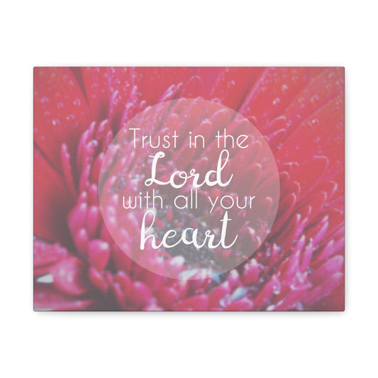Trust In The Lord Proverbs 3:5 Red Christian Wall Art Bible Verse Print Ready to Hang