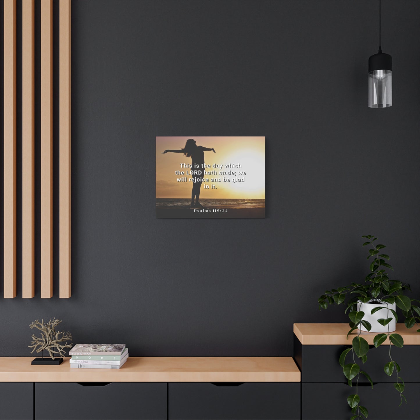 Scripture Canvas The Day Psalms 118:24 Christian Wall Art Bible Verse Print Ready to Hang
