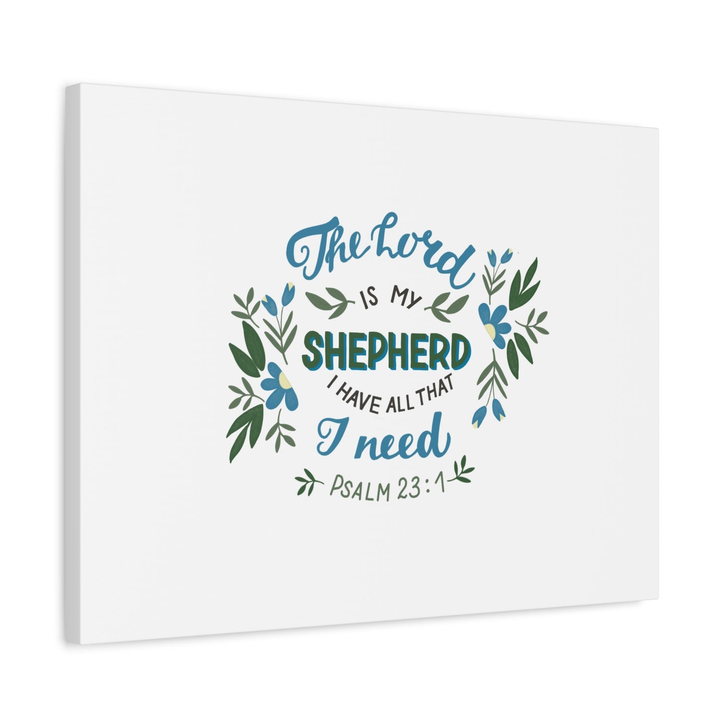 Scripture Canvas The Lord Is My Shepherd Psalm 23:1 Christian Wall Art Bible Verse Print Ready to Hang
