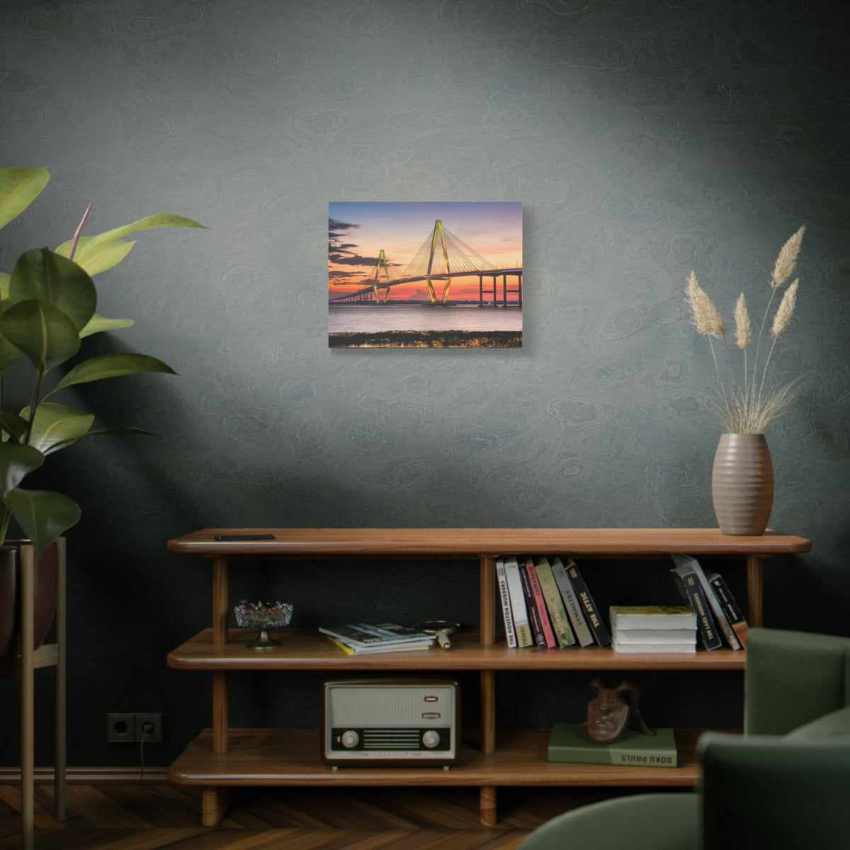 Jr Cooper River Bridge Charleston South Carolina Nature Wilderness Photography Canvas Wall Art for Home Decor Ready-to-Hang