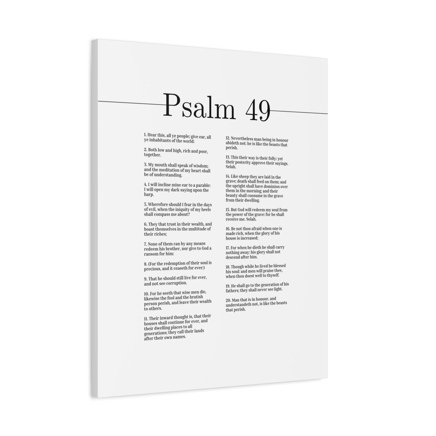 Scripture Canvas God Will Redeem My Soul Psalm 49 Christian Wall Art Bible Verse Print Ready to Hang