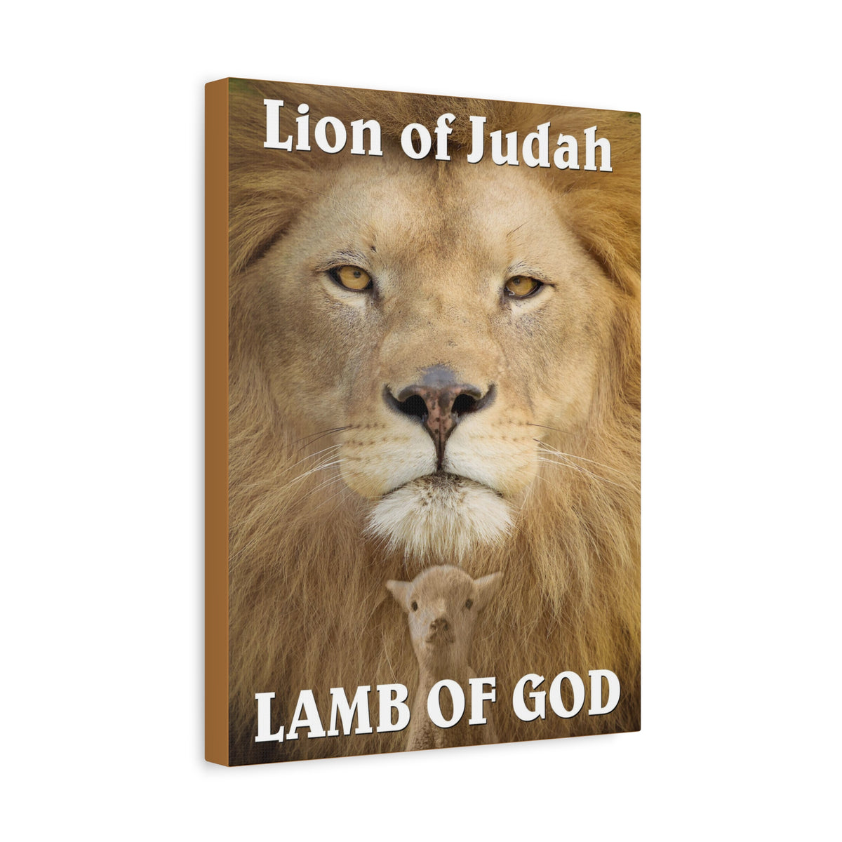 Scripture Canvas Lion of Judah Lamb of God Christian Wall Art Bible Verse Print Ready to Hang
