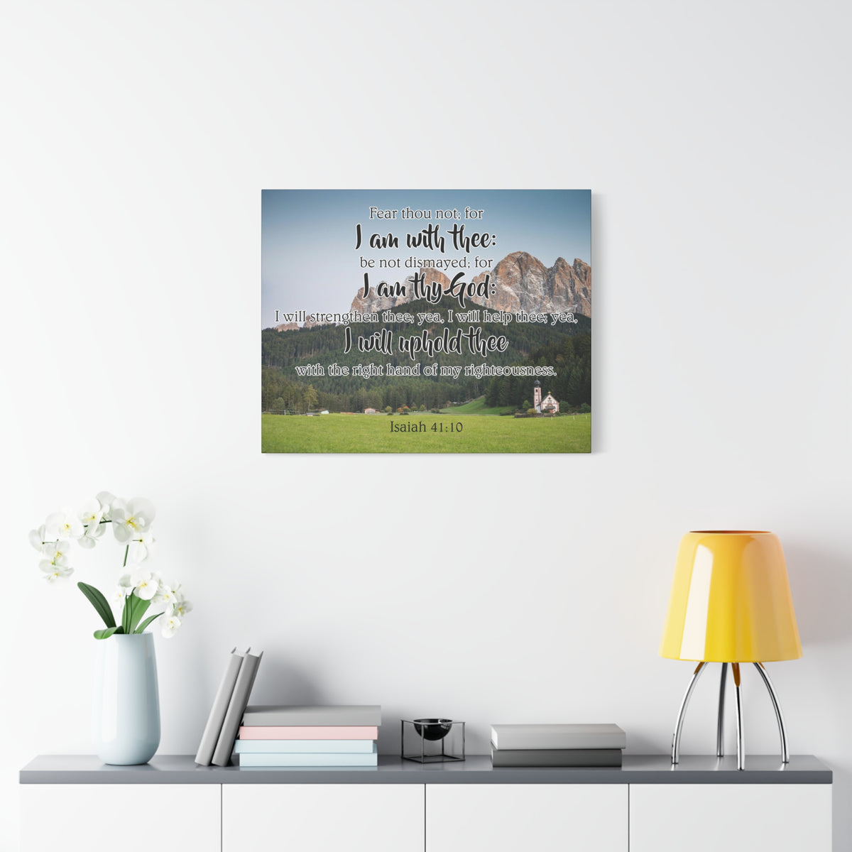 Scripture Canvas I Am With Thee Isaiah 41:10 Christian Wall Art Bible Verse Print Ready to Hang