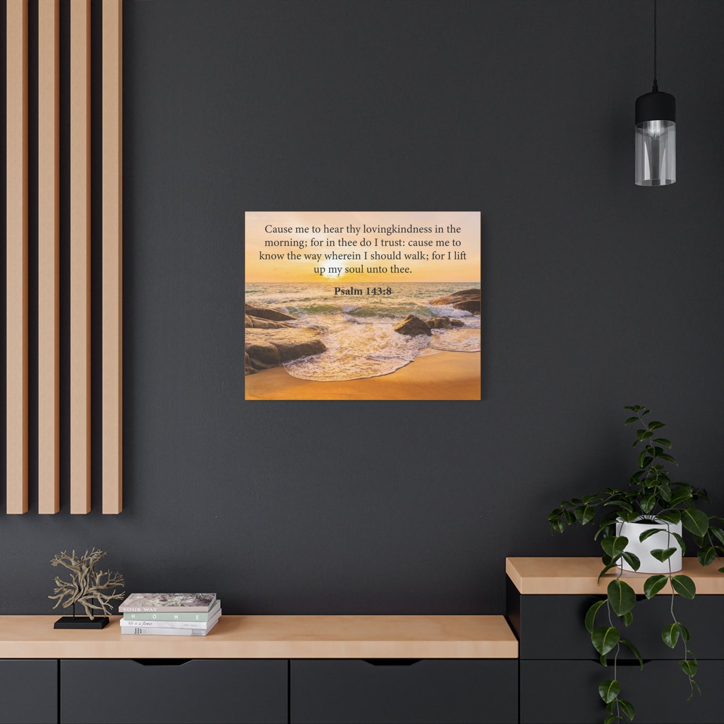 Bible Verse Canvas Lovingkindness Psalm 143:8 Christian Home Décor Wall Art Scripture Ready to Hang Faith Print