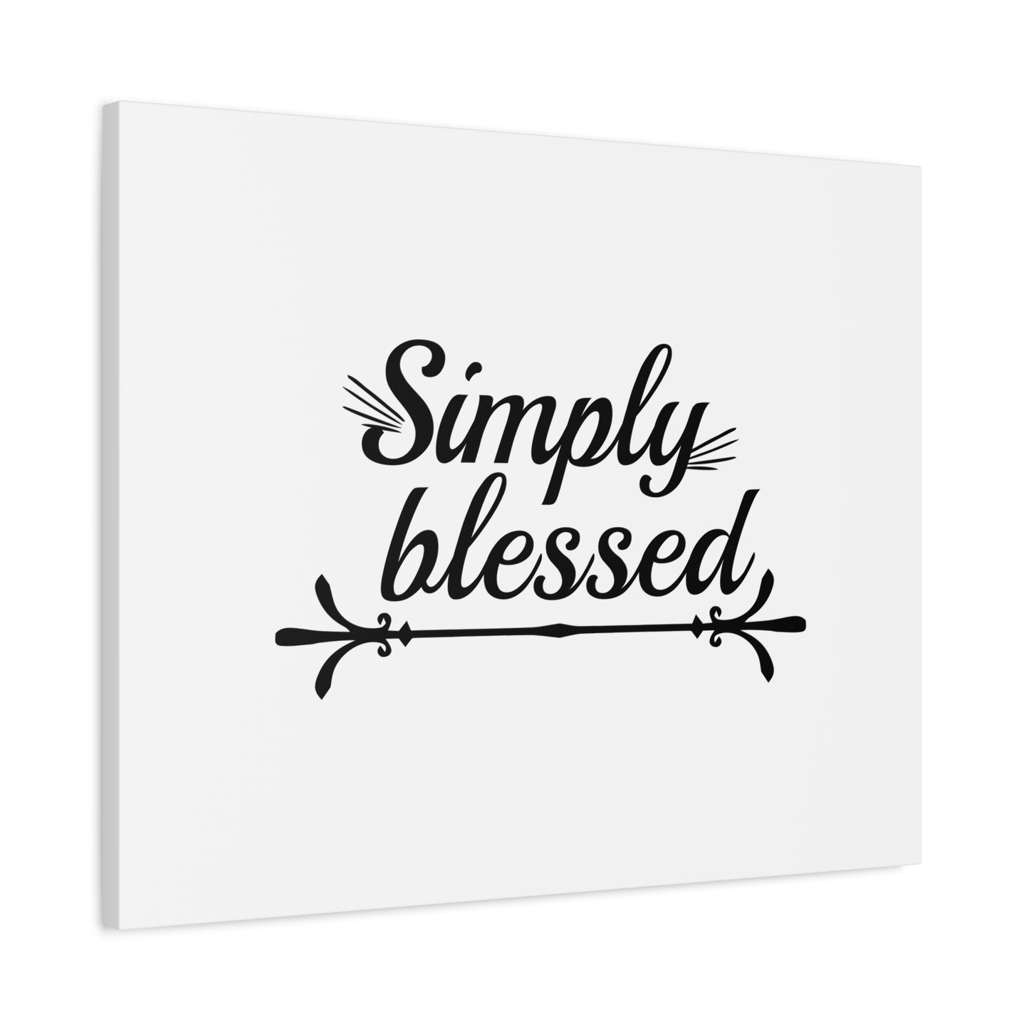 Scripture Canvas Simply Blessed Psalms 67:7 Cursive Christian Wall Art Bible Verse Print Ready to Hang