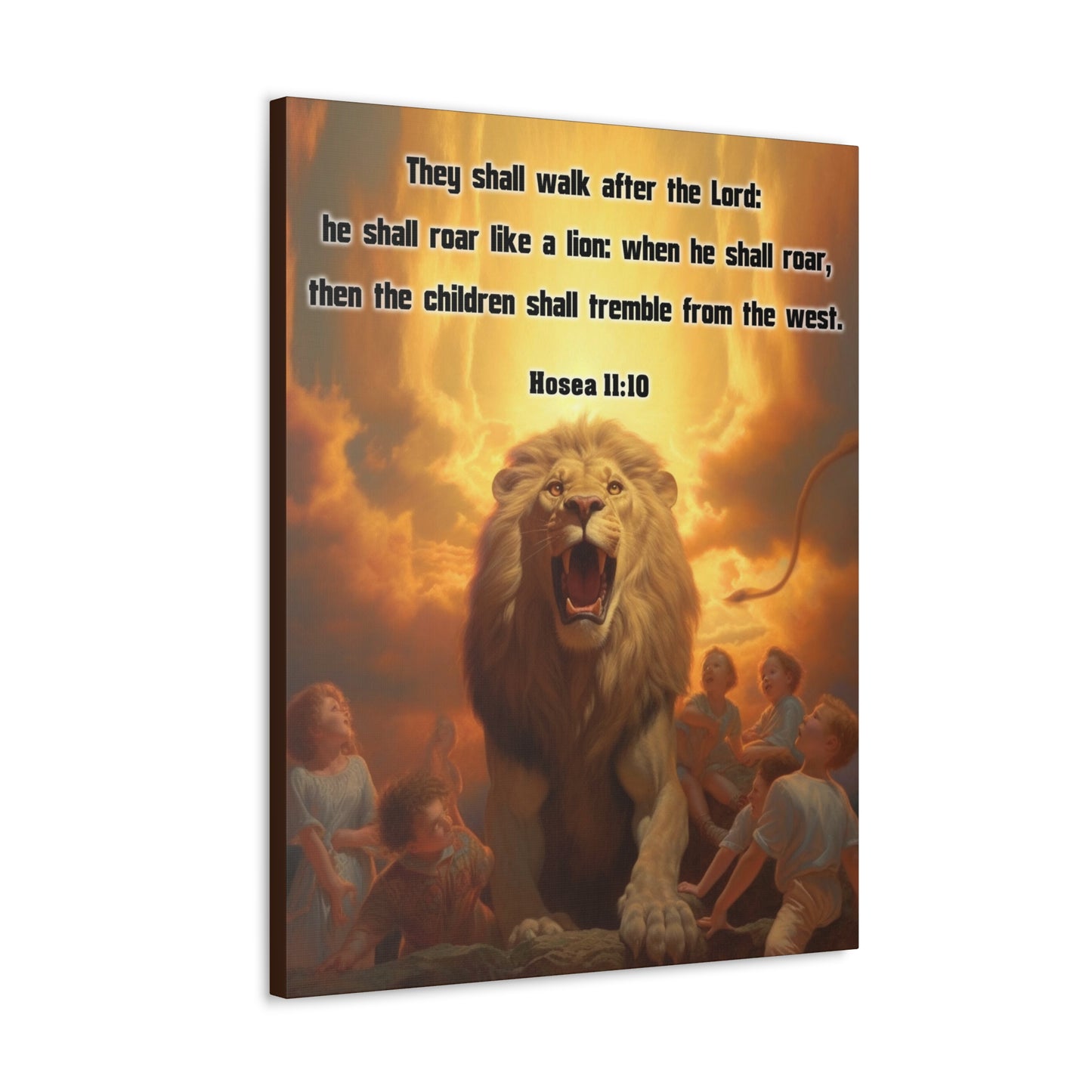 They Shall Walk After the Lord Hosea 11:10 Christian Wall Art Print Ready to Hang Unframed
