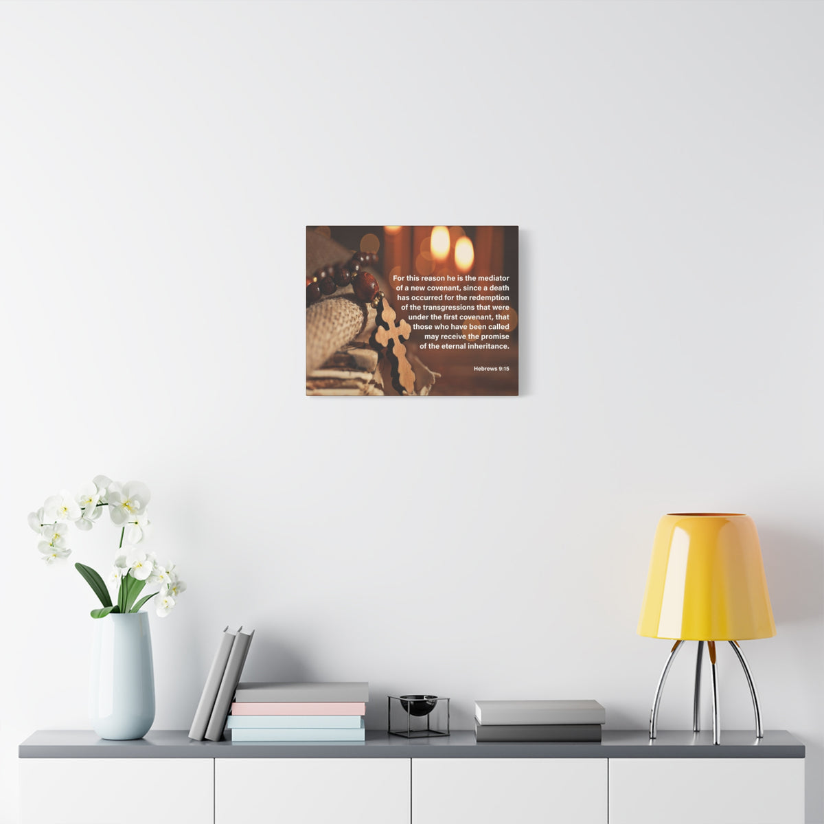 Scripture Canvas Internal Inheritance Hebrews 9:15 Christian Wall Art Bible Verse Print Ready to Hang