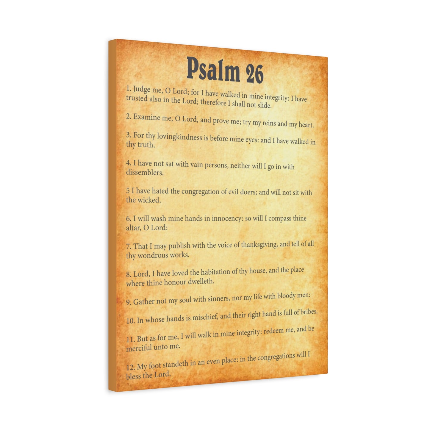 Scripture Walls Psalm 26 Gold Bible Chapter Canvas Christian Wall Art Ready to Hang