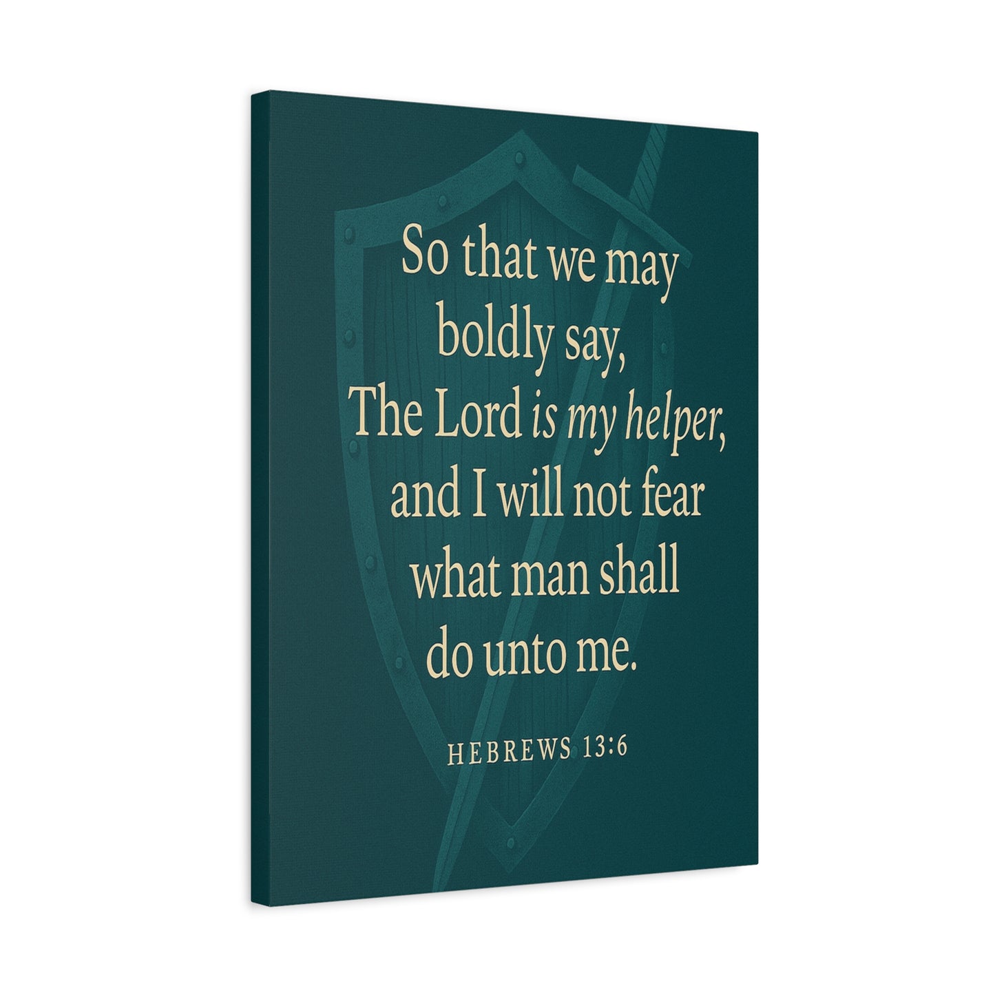 Bible Verse Canvas Hebrews 13:6 Christian Home Décor Wall Art Scripture Ready to Hang Faith Print