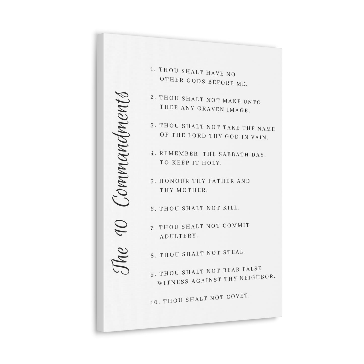 10 Commandments White Side Christian Wall Art Print Ready to Hang