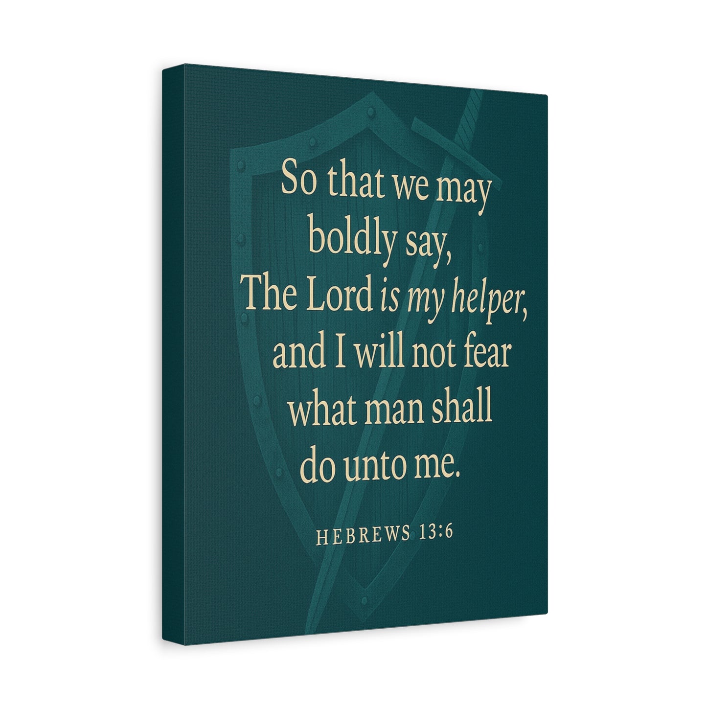 Bible Verse Canvas Hebrews 13:6 Christian Home Décor Wall Art Scripture Ready to Hang Faith Print