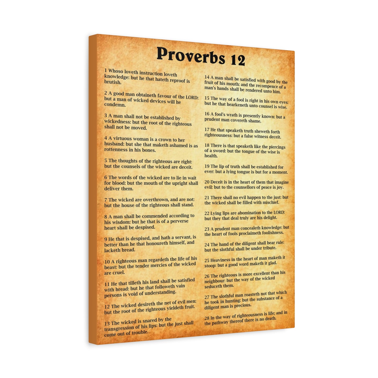 Scripture Walls Proverbs Chapter 12 Gold Bible Canvas Christian Wall Art Ready to Hang Unframed