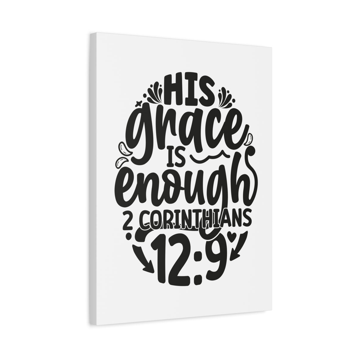 Scripture Walls His Grace is Enough 2 Corinthians 12:9 Circle Bible Verse Canvas Christian Wall Art Ready to Hang Unframed
