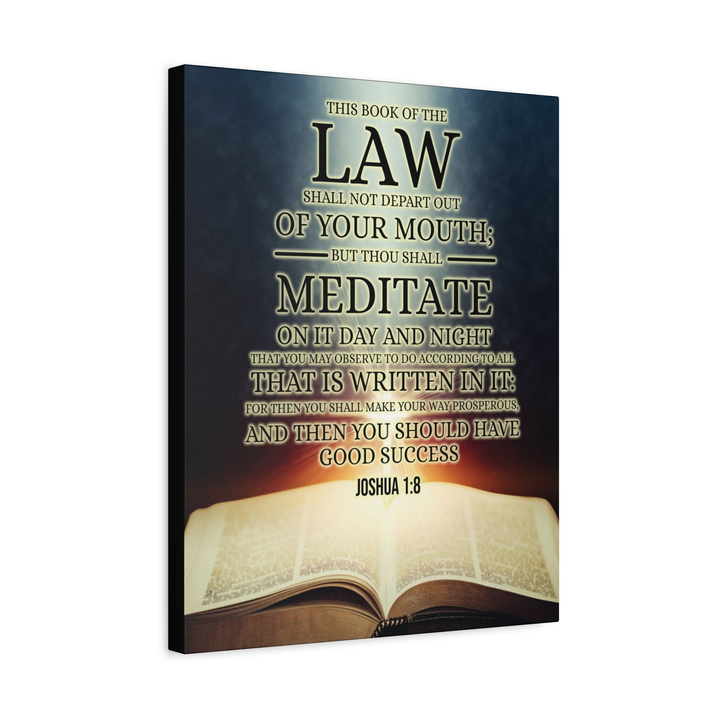 Scripture Canvas Book of the Law Joshua 1:8  Christian Wall Art Bible Verse Print Ready to Hang
