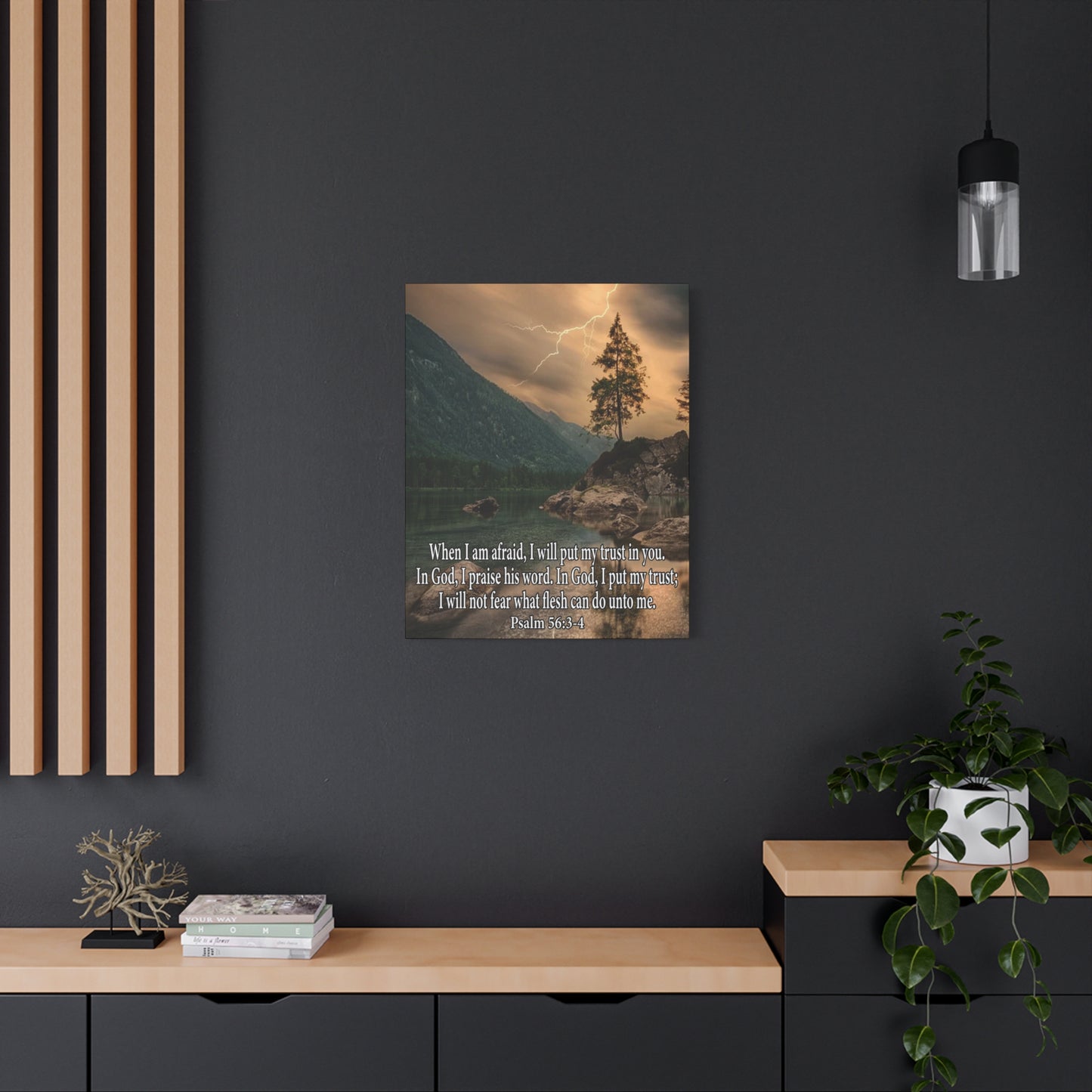 Scripture Canvas I Put My Trust in You Psalm 56:3-4 Christian Wall Art Bible Verse Print Ready to Hang