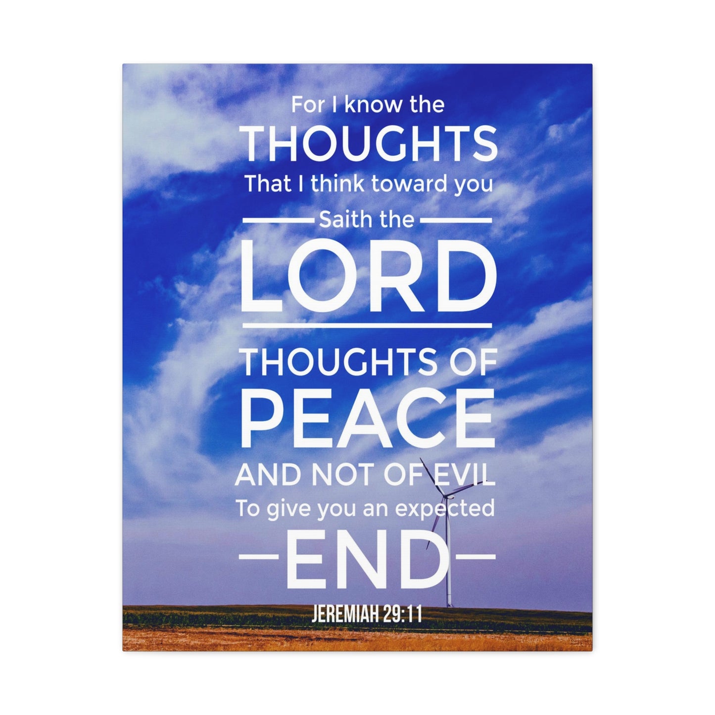 Thoughts of Peace Jeremiah 29:11 Christian Wall Art Bible Verse Print Ready to Hang
