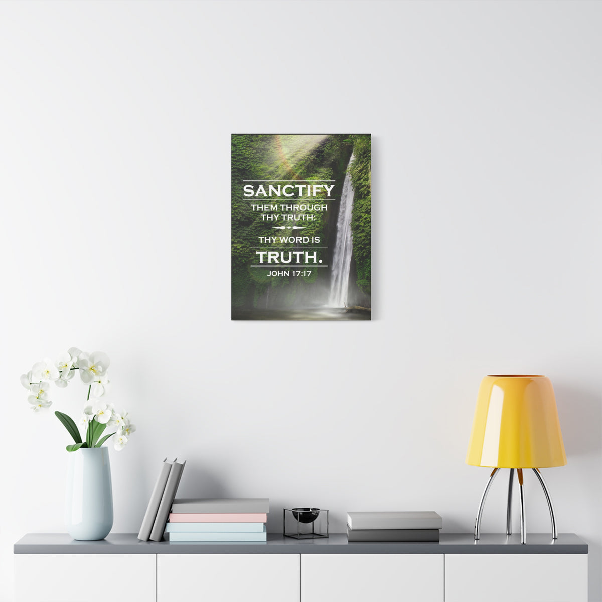 Scripture Canvas Sanctify Them John 17:17  Christian Wall Art Bible Verse Print Ready to Hang