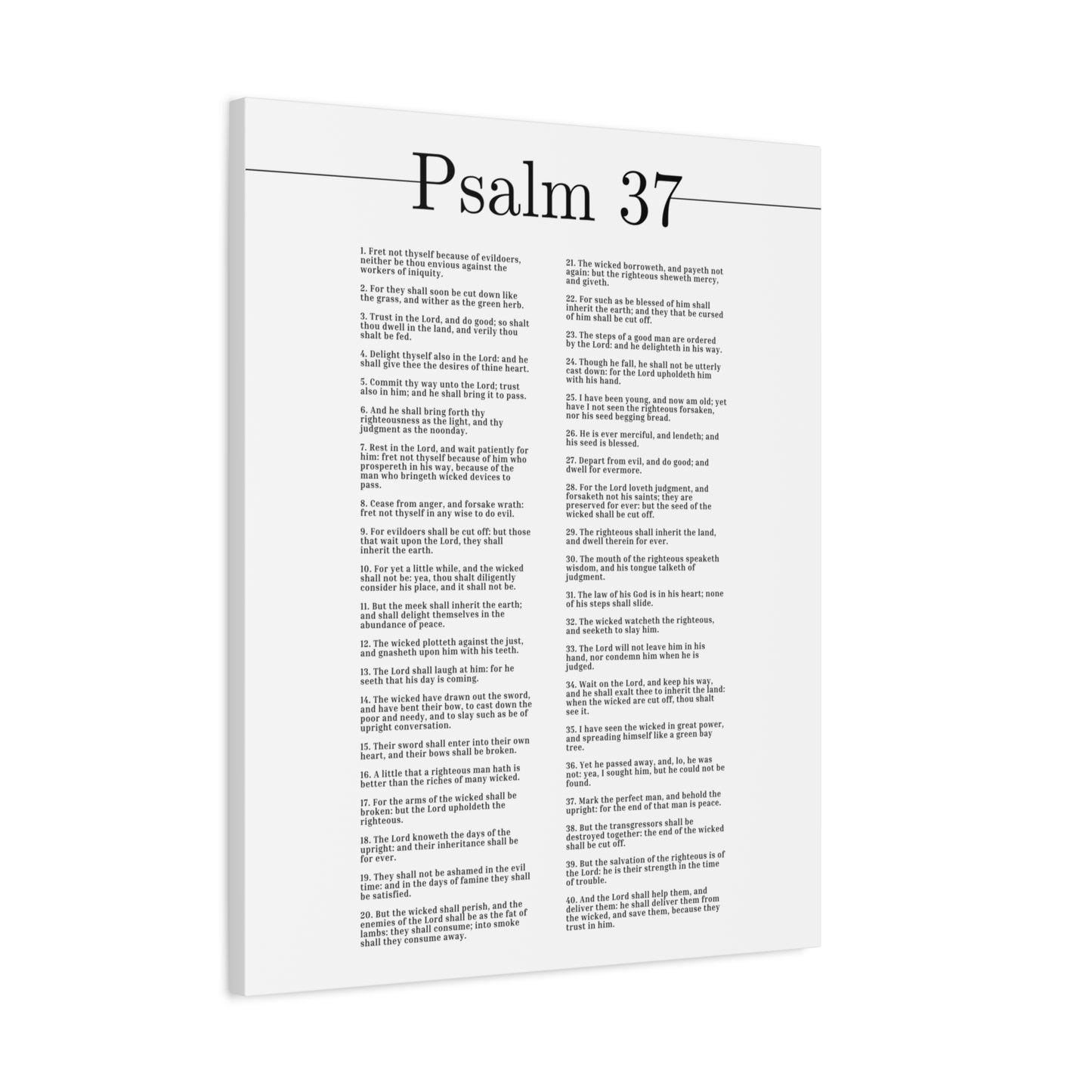 Scripture Canvas The Salvation Of The Righteous Psalm 37 Christian Wall Art Bible Verse Print Ready to Hang