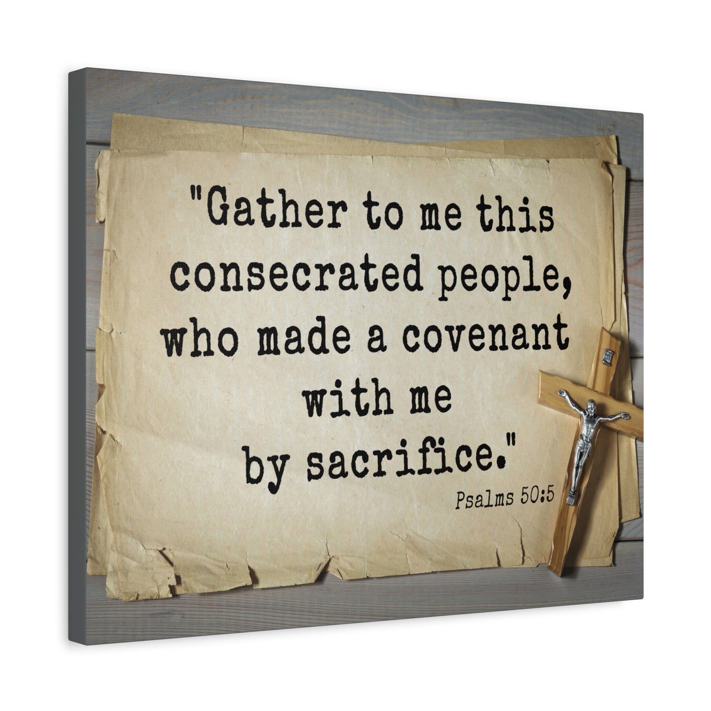 Scripture Walls By Sacrifice Psalm 50:5 Bible Verse Canvas Christian Wall Art Ready to Hang