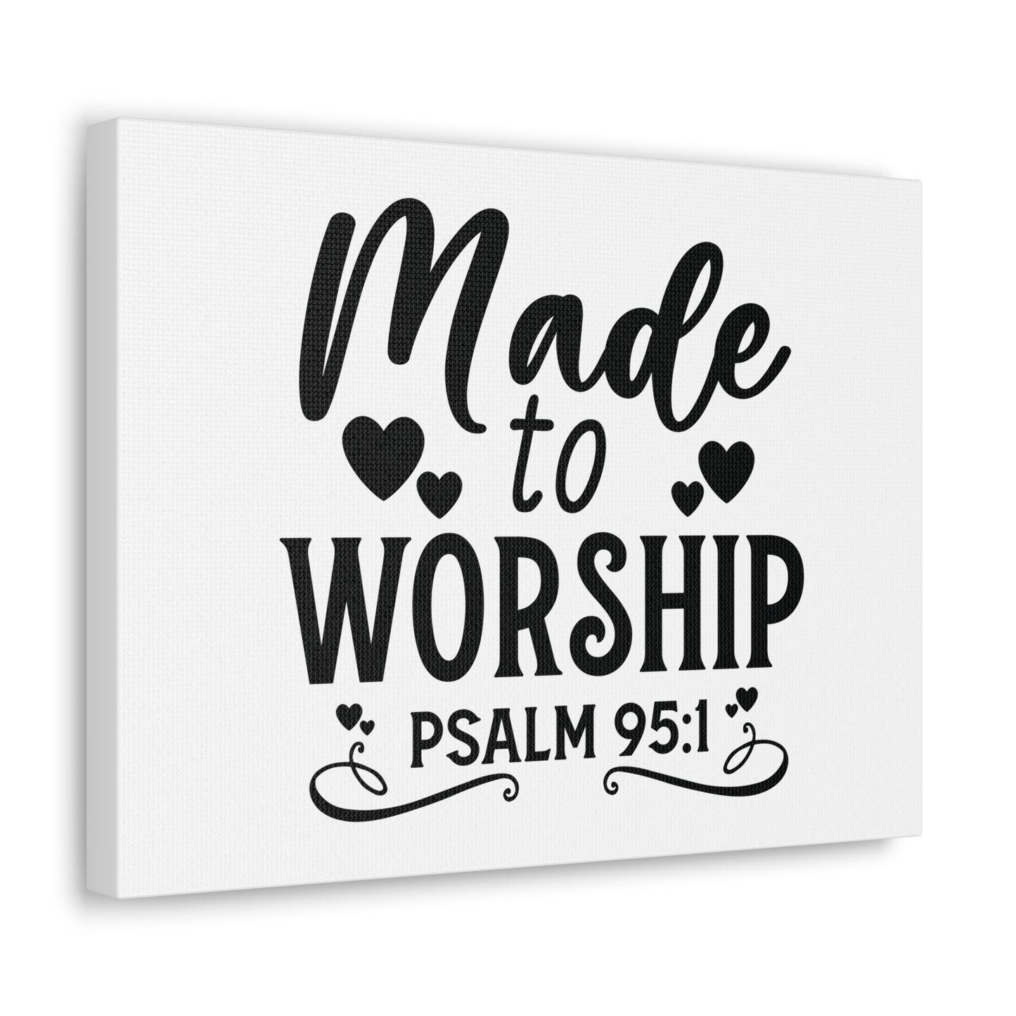 Worship Psalm 95:1 Hearts Bible Verse Canvas Christian Wall Art Ready to Hang