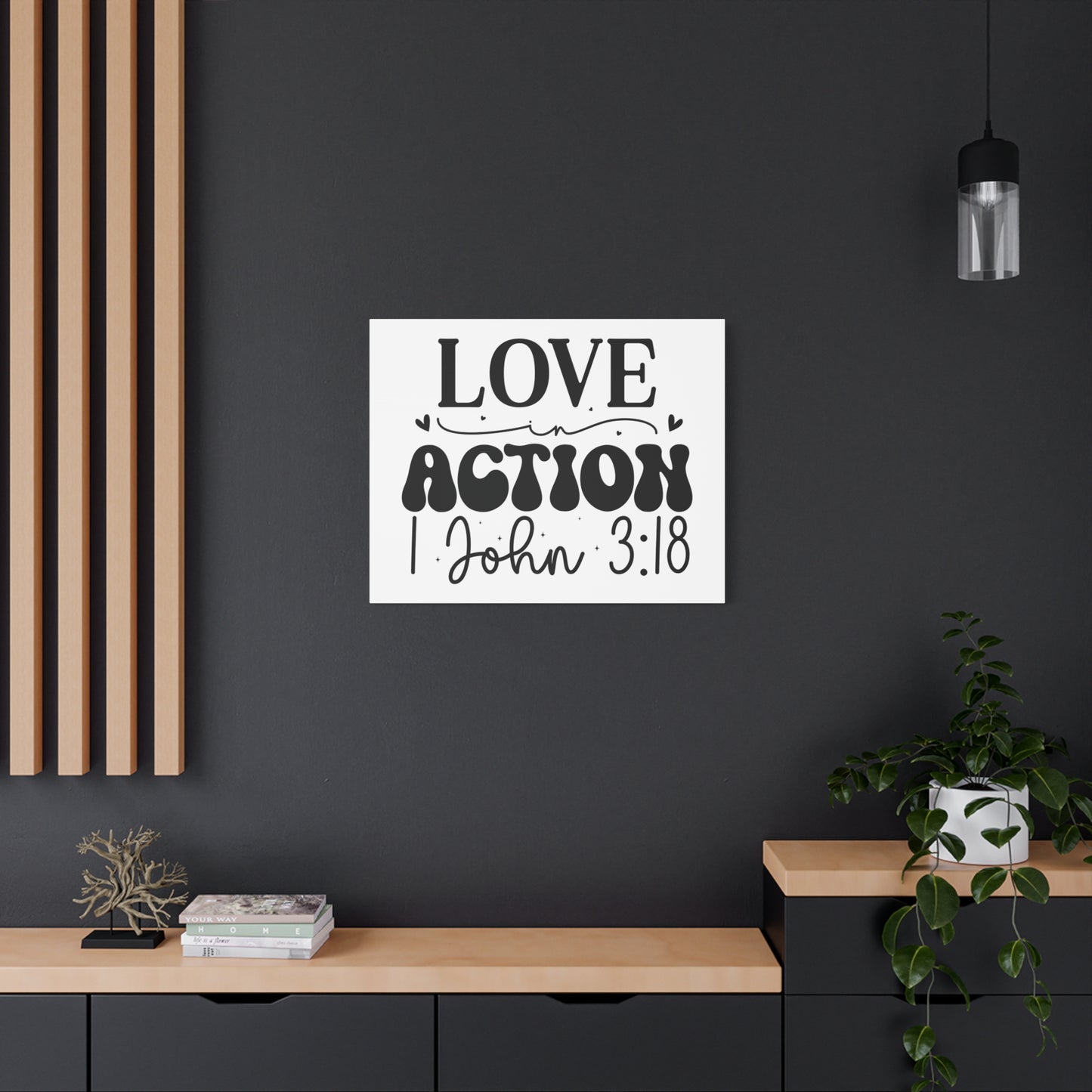 Scripture Walls 1 John 3:18 His Love in Action Bible Verse Canvas Christian Wall Art Ready to Hang Unframed