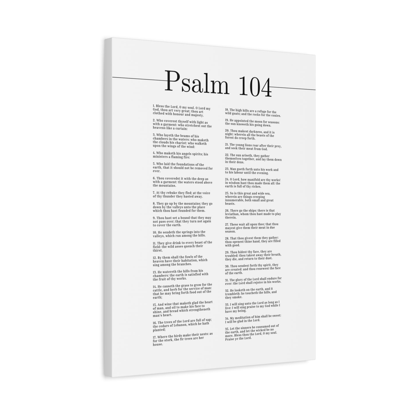 Scripture Canvas Clothed In Honour And Majesty Psalm 104 Christian Wall Art Bible Verse Print Ready to Hang