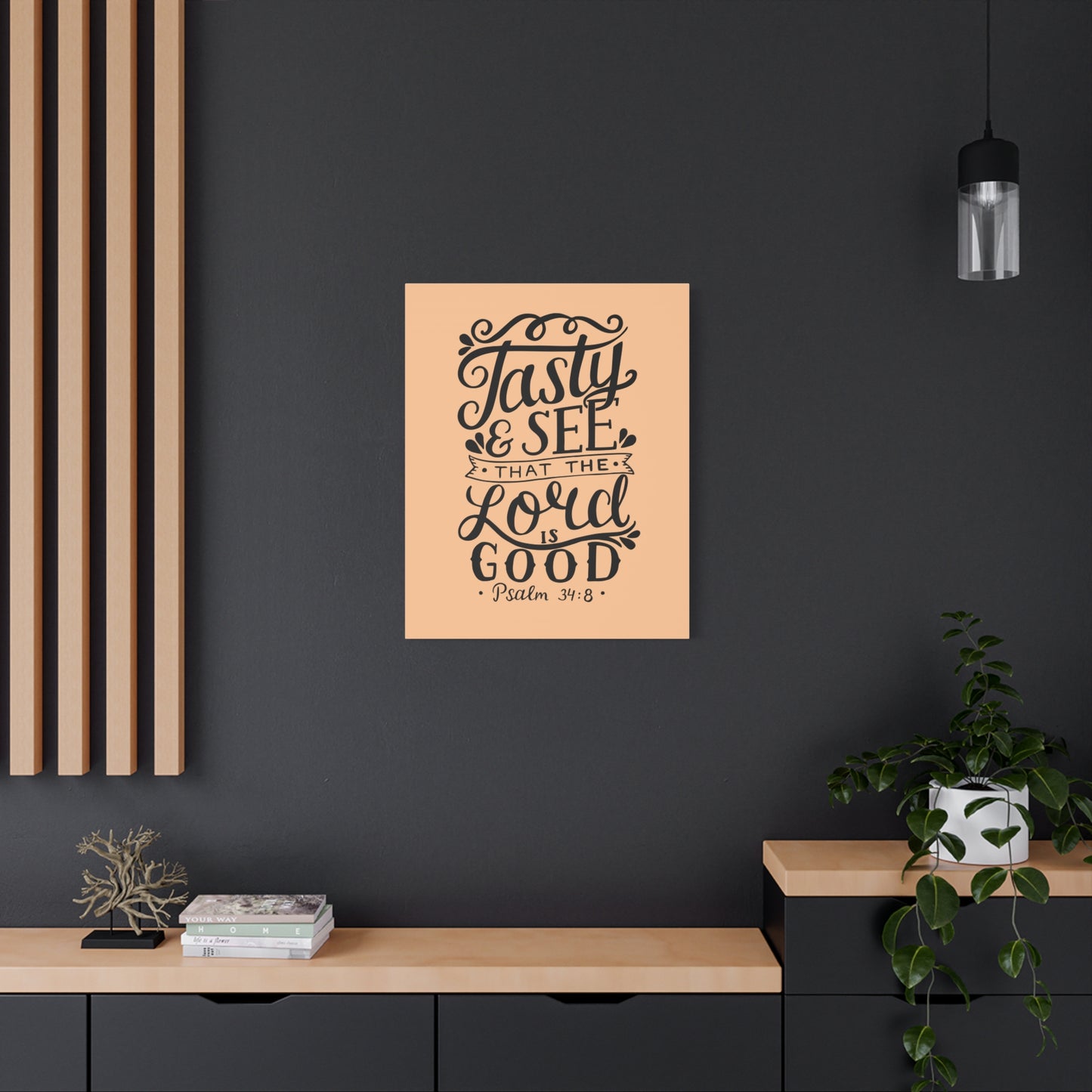 Scripture Canvas Tasty And See That Psalm 34:8 Christian Wall Art Bible Verse Print Ready To Hang
