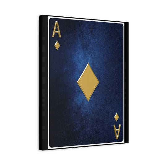 Ace Of Diamonds Space Background Playing Card Canvas Wall Art for Home Decor Ready-to-Hang