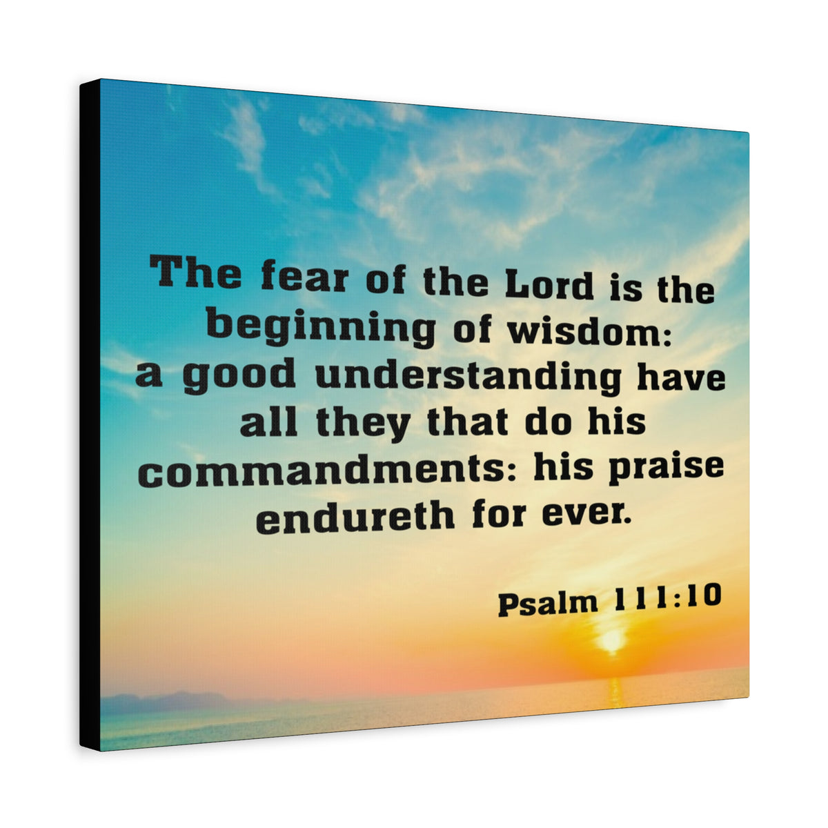 Bible Verse Canvas The Fear of The Lord is The Beginning of Wisdom Psalm 111:10 Christian Home Décor Wall Art Scripture Ready to Hang Faith Print