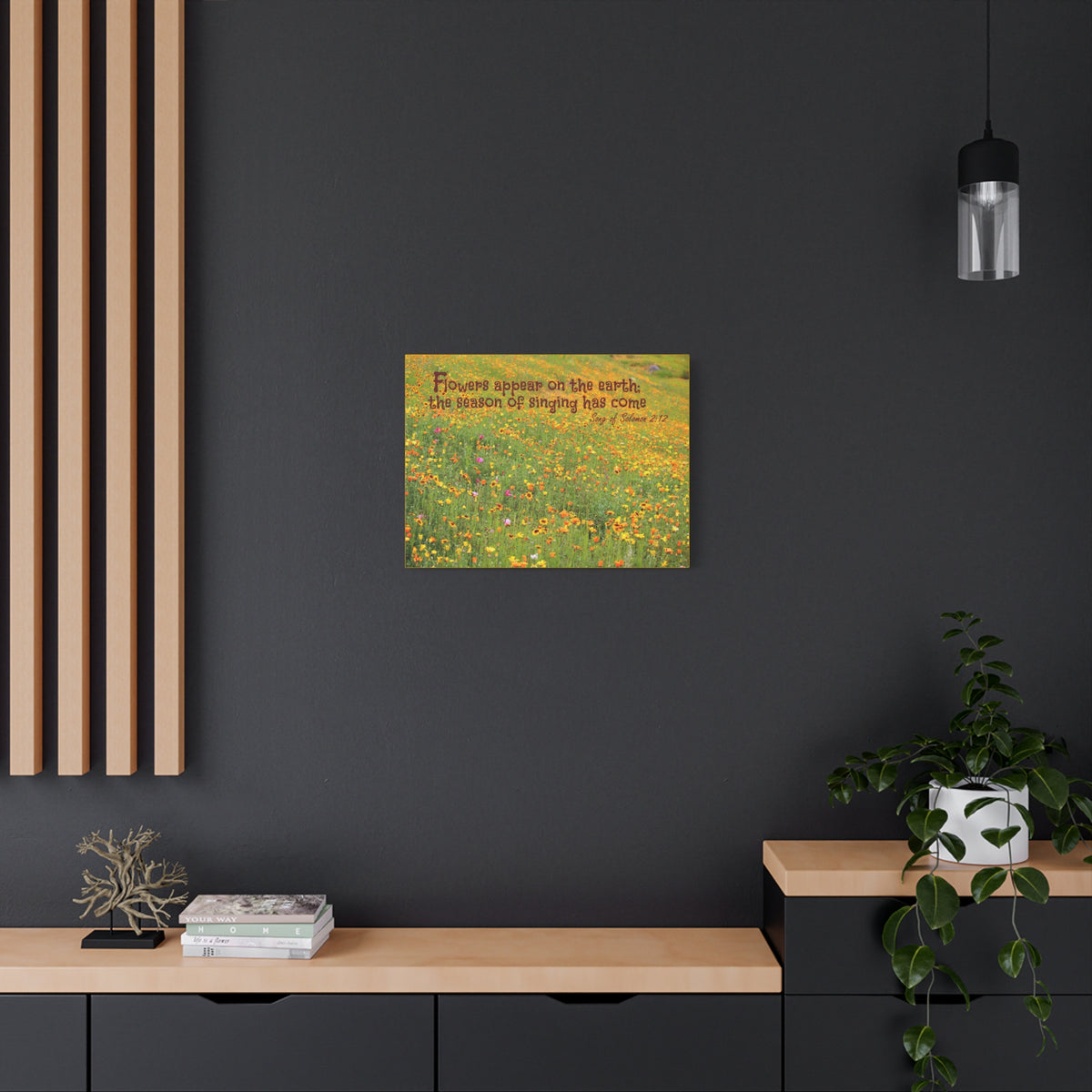 Scripture Canvas Season Of Singing Song Of Solomon 2:12 Christian Wall Art Bible Verse Print Ready to Hang