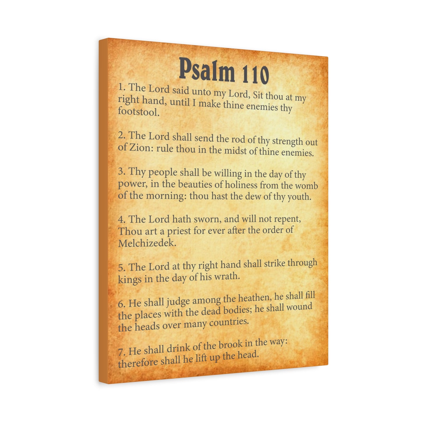 Scripture Walls Psalm 110 Gold Bible Chapter Canvas Christian Wall Art Ready to Hang