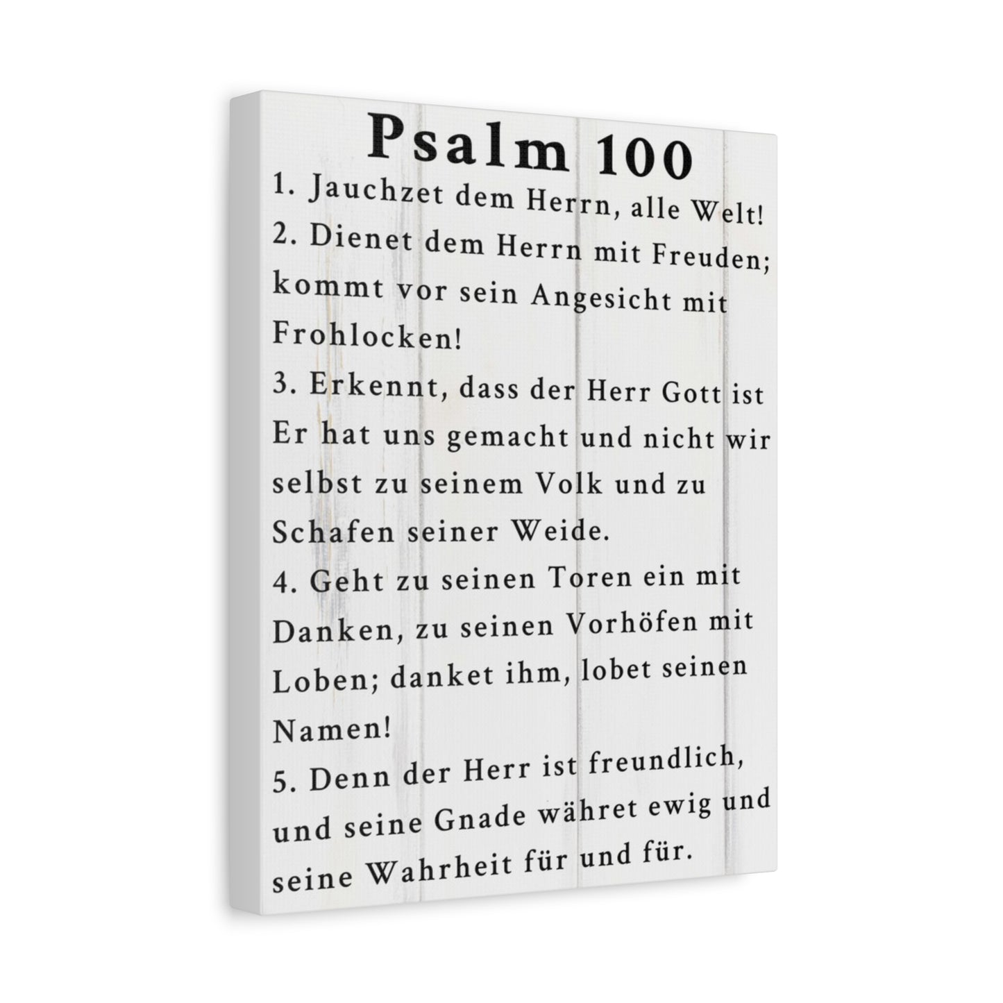 Scripture Walls Psalm 100 German White Bible Verse Canvas Christian Wall Art Ready to Hang Unframed