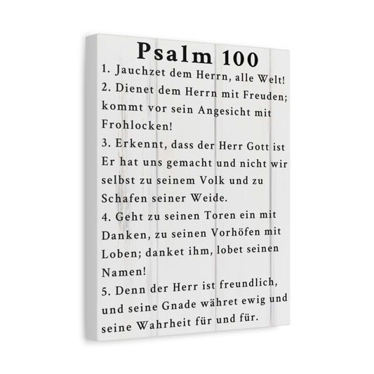 Scripture Walls Psalm 100 German White Bible Verse Canvas Christian Wall Art Ready to Hang Unframed