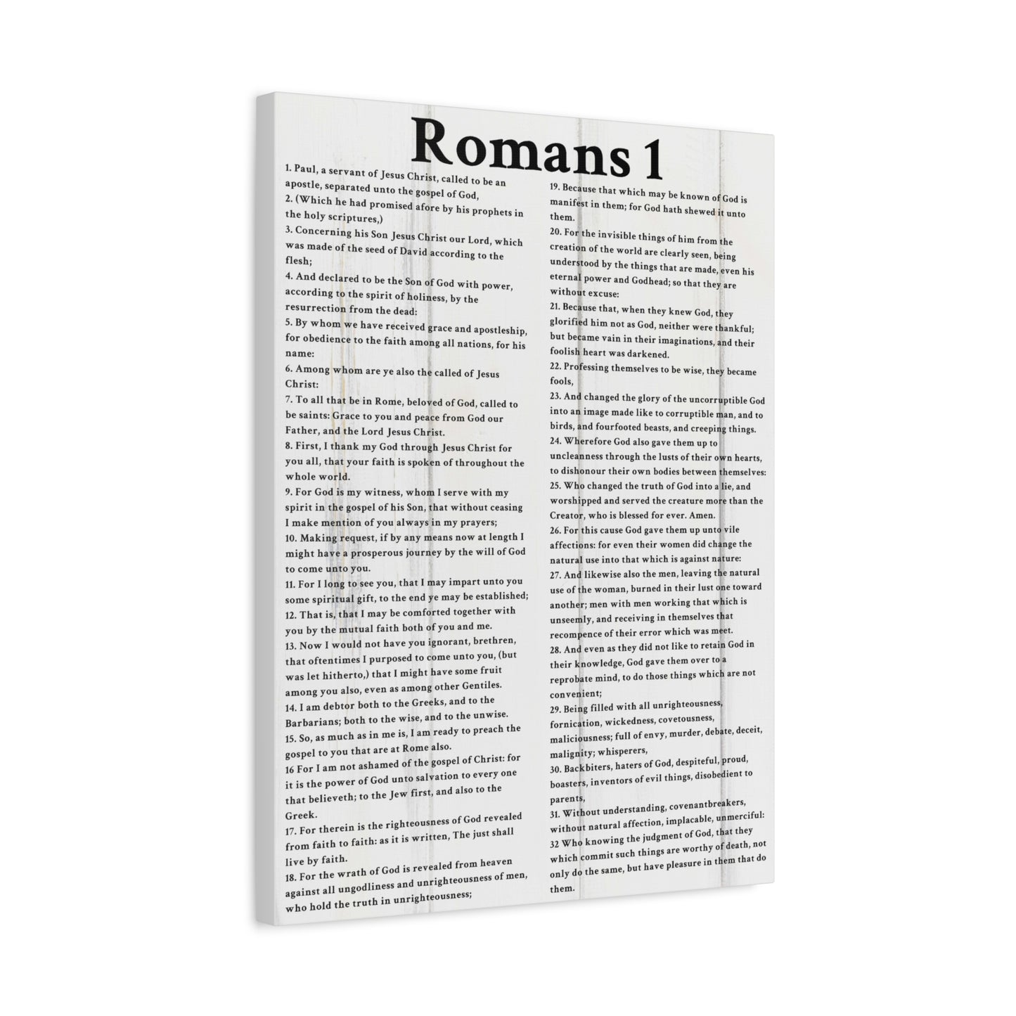 Scripture Walls Romans 1 White Bible Verse Canvas Christian Wall Art Ready to Hang Unframed