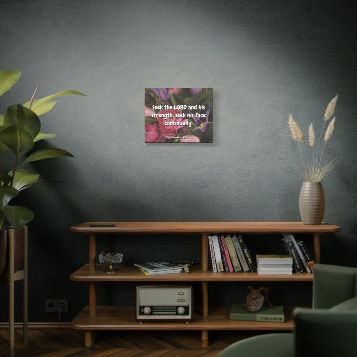 Scripture Canvas Seek The Lord 1 Chronicles 16:11 Christian Wall Art Bible Verse Print Ready to Hang