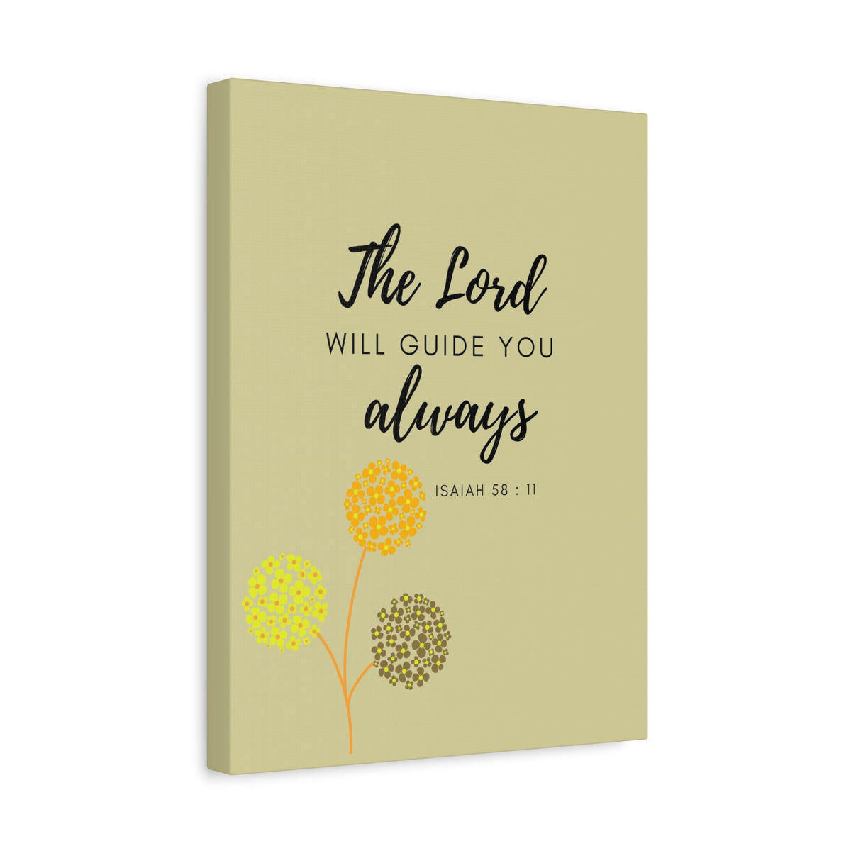 Scripture Canvas The Lord Will Guide You Isaiah 58:11 Christian Wall Art Bible Verse Print Ready to Hang