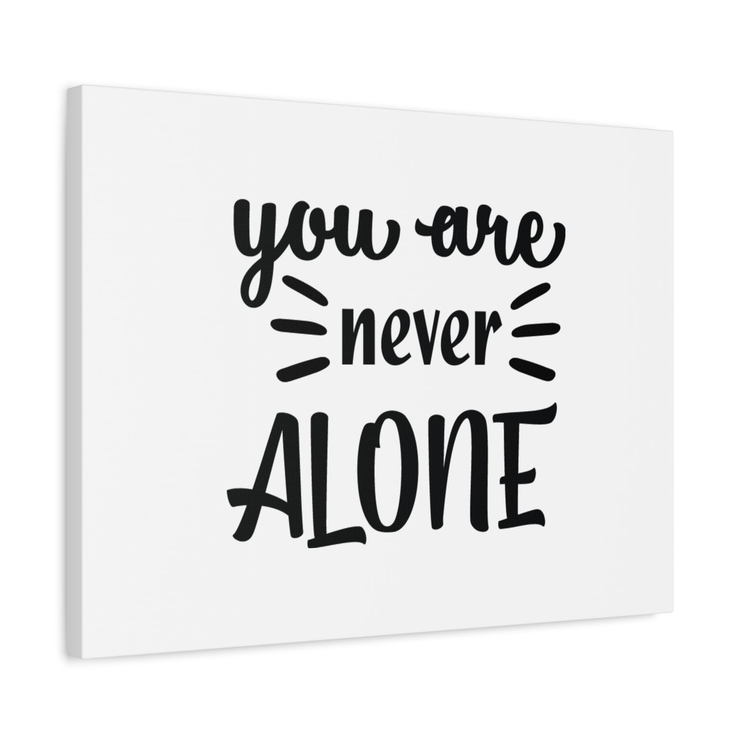 Scripture Canvas Never Alone Psalm 23:4 Christian Wall Art Bible Verse Print Ready to Hang