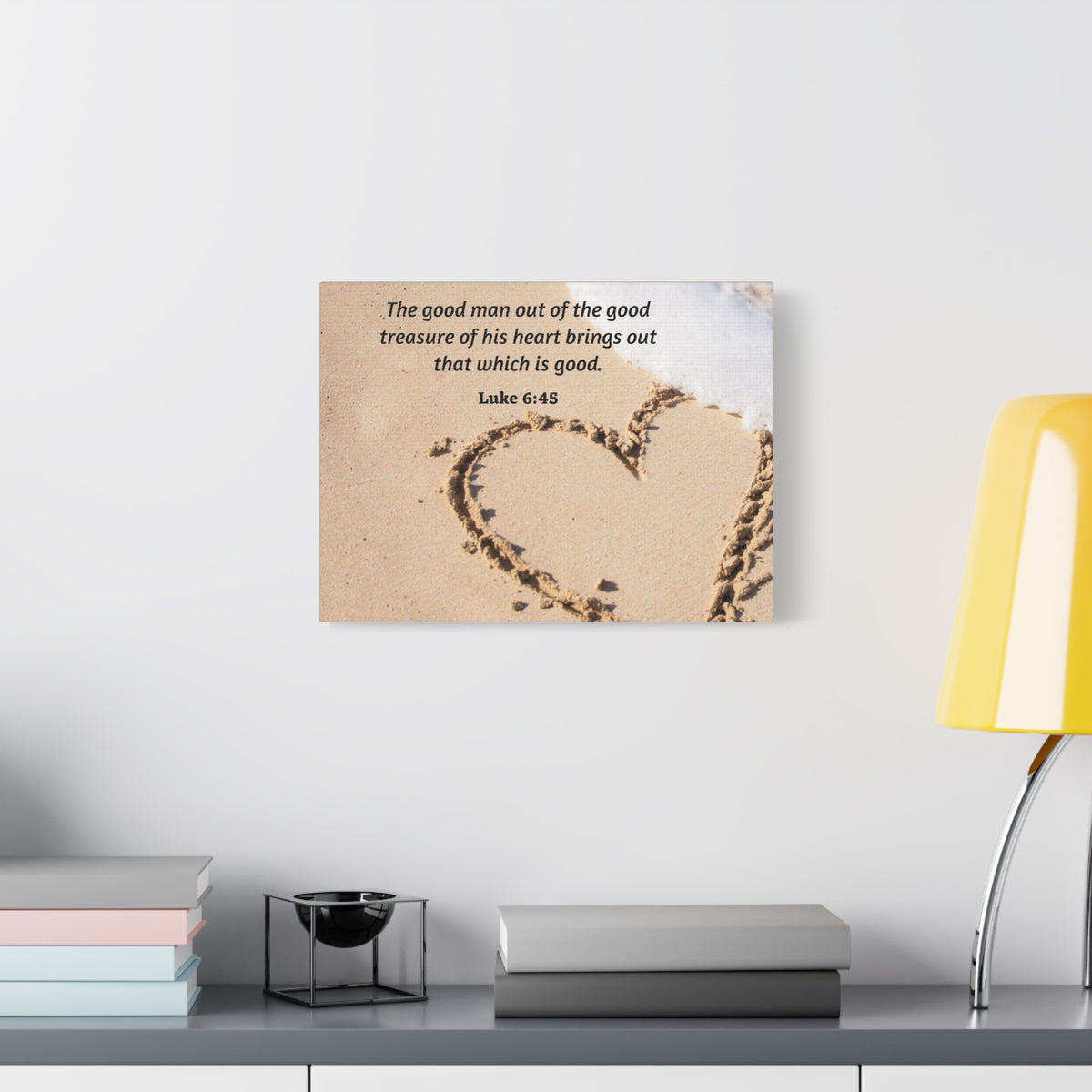 Scripture Canvas Good Treasure Luke 6:45 Christian Wall Art Bible Verse Print Ready to Hang